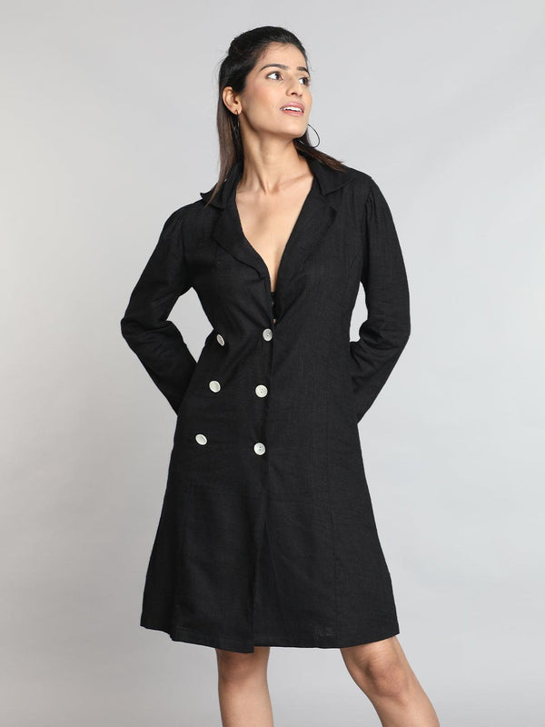 Chic Black Blazer Dress for Women