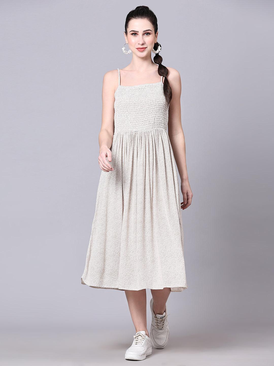 Strappy Smocked Dress - VONYQ