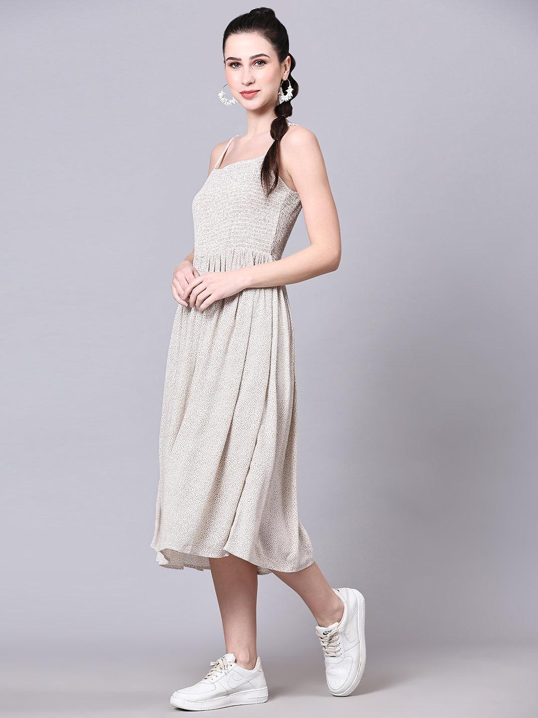 Strappy Smocked Dress - VONYQ
