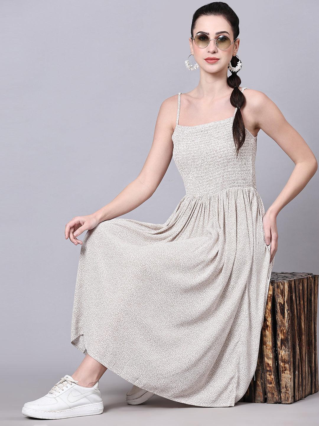 Strappy Smocked Dress - VONYQ