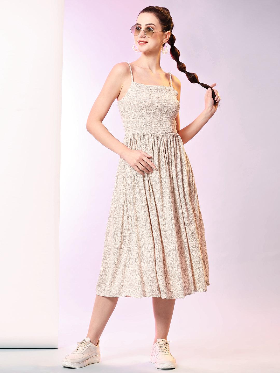 Strappy Smocked Dress - VONYQ