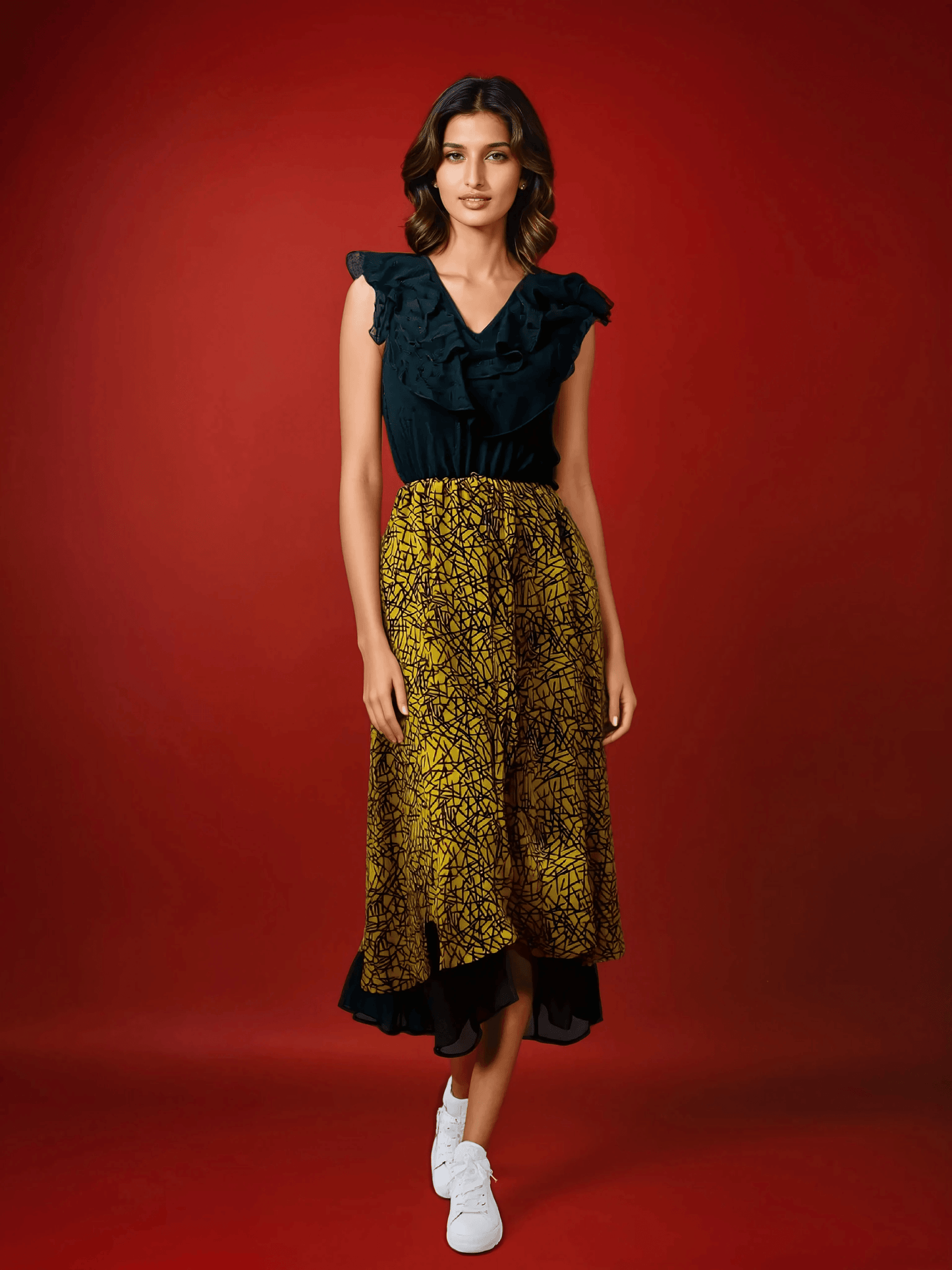 Elegant Flow Midi Dress - VONYQ