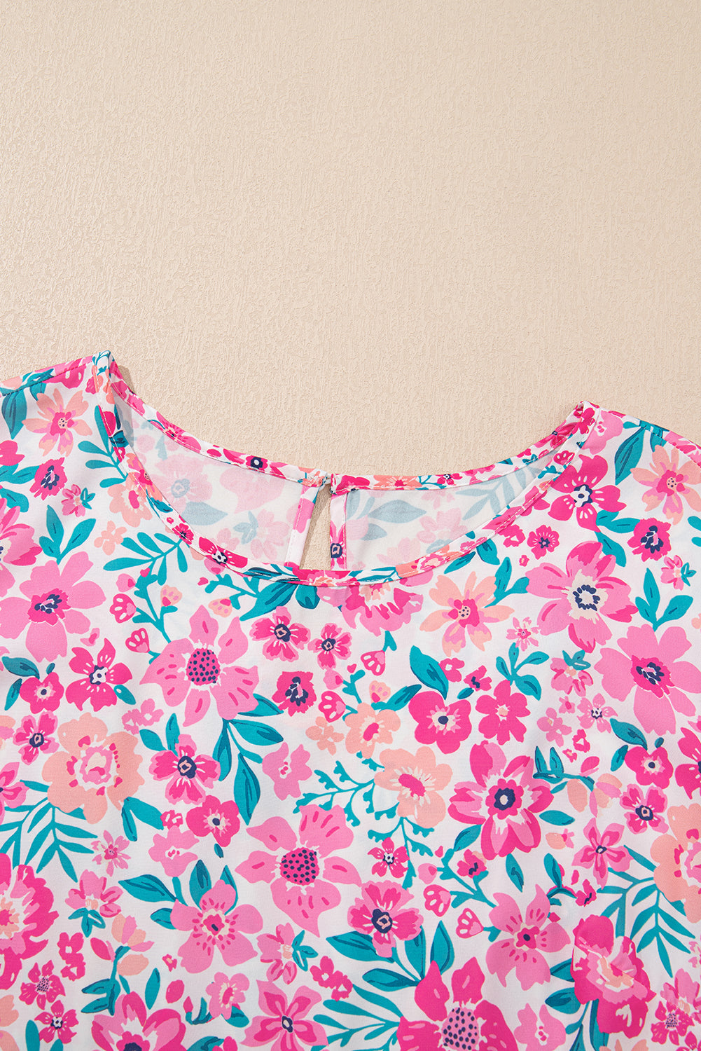 White Plus Size Floral Print Ruffle Short Sleeve Flare Dress