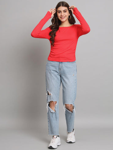 Sculpt Boat Neck Rib Top - VONYQ