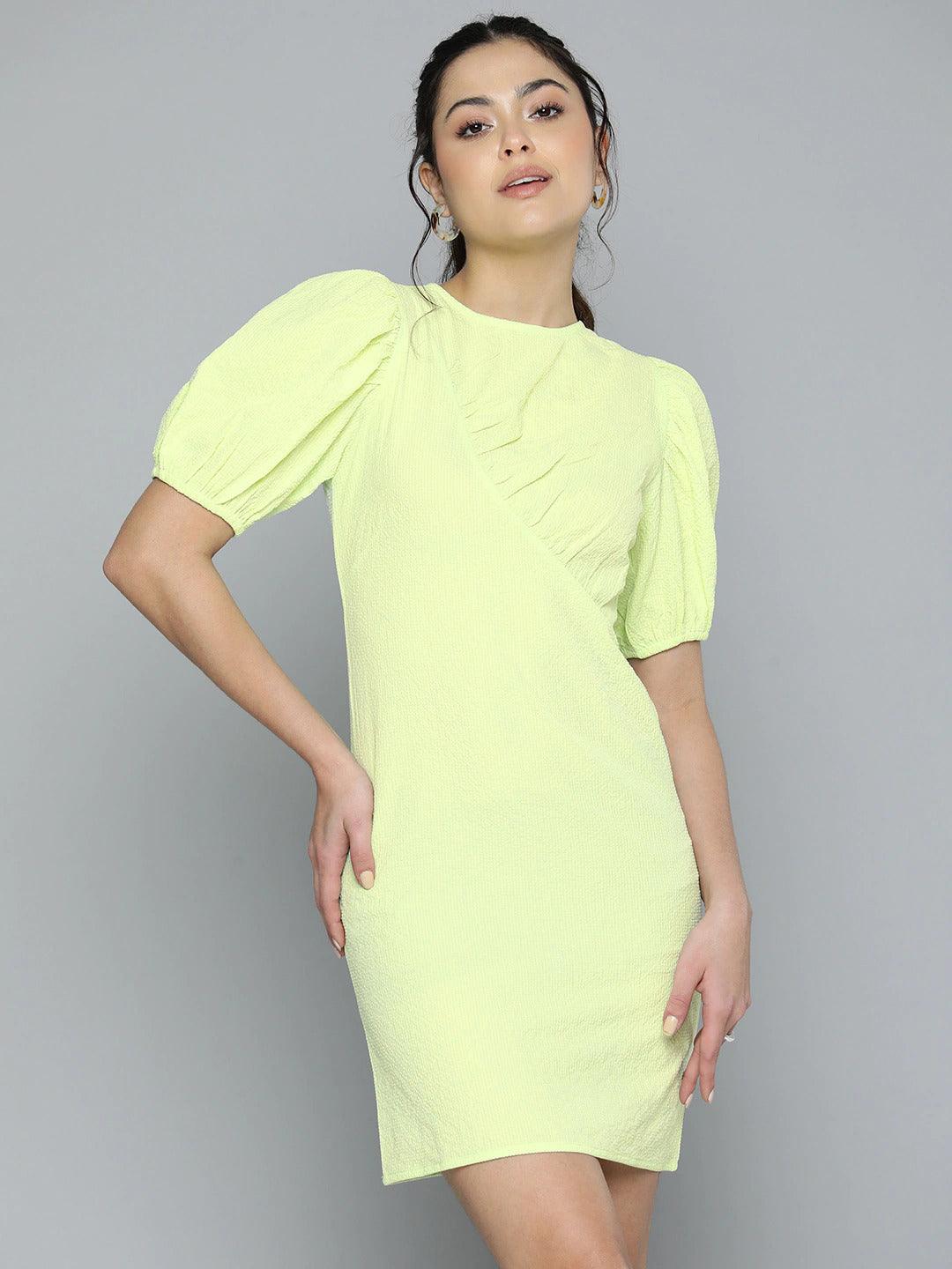 High Neck Cap Sleeve Bodycon Dress - VONYQ
