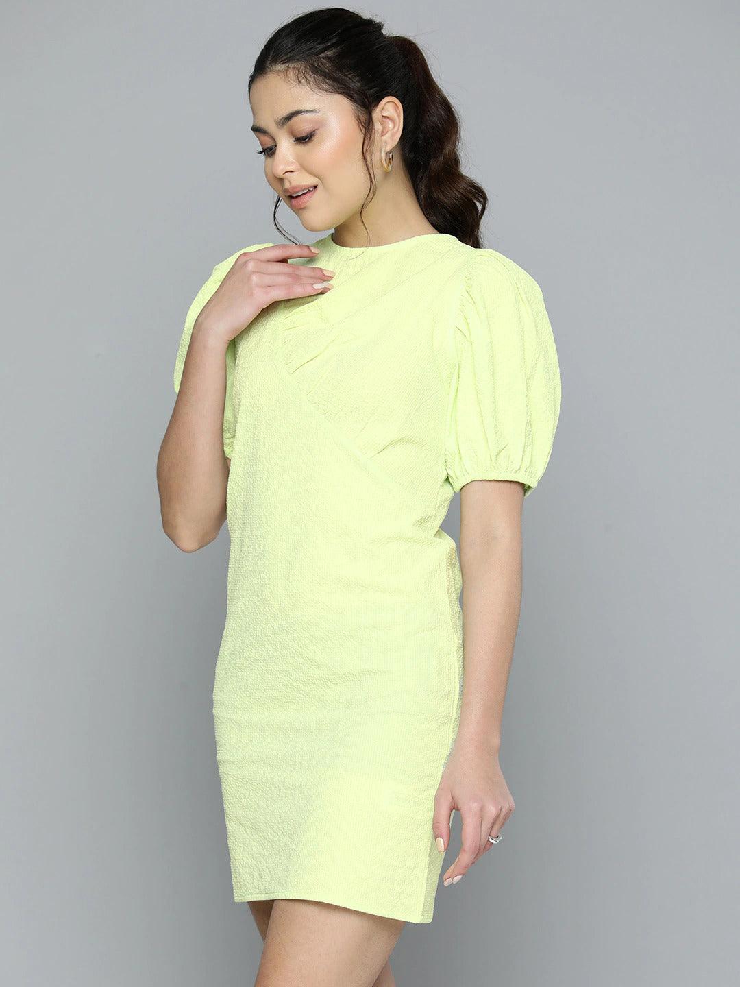 High Neck Cap Sleeve Bodycon Dress - VONYQ