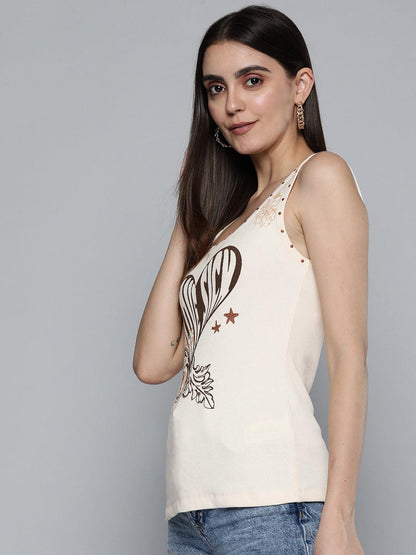 Deep V-Neck Sleeveless Tank Top For Daily Wear - VONYQ