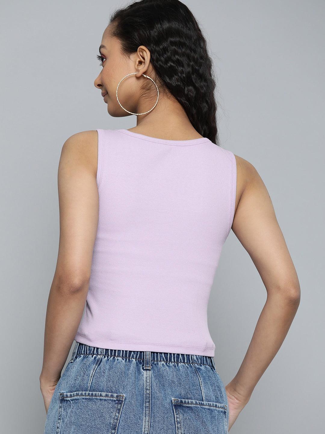 Deep V-Neck Sleeveless Tank Top - VONYQ