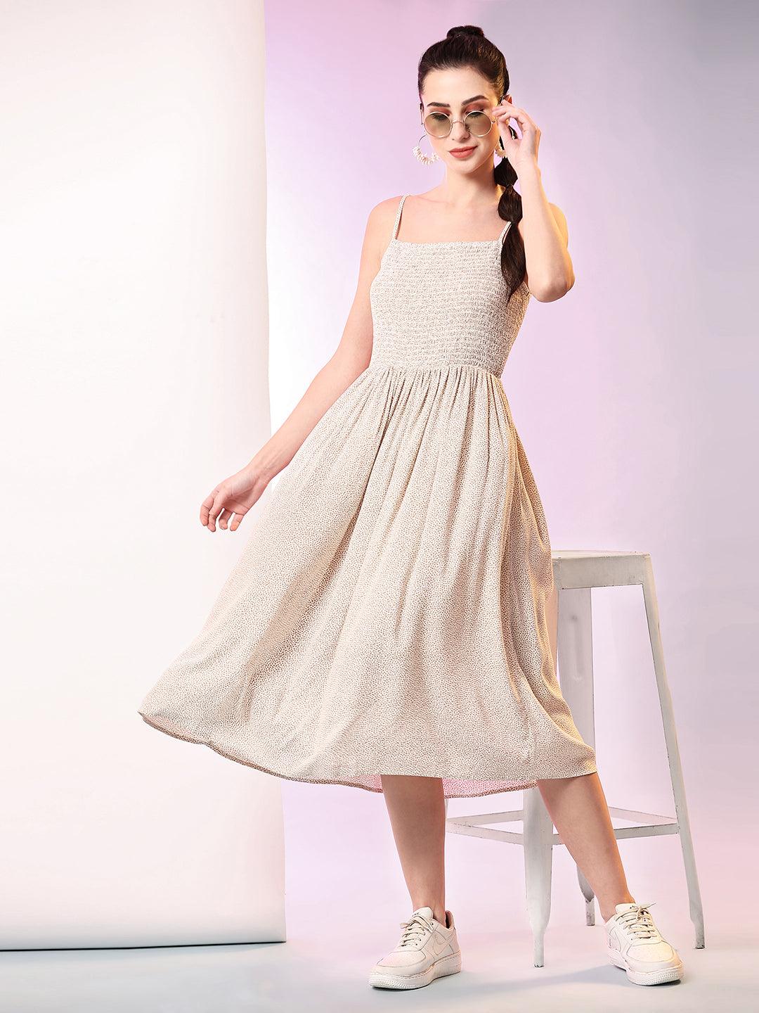 Strappy Smocked Dress - VONYQ