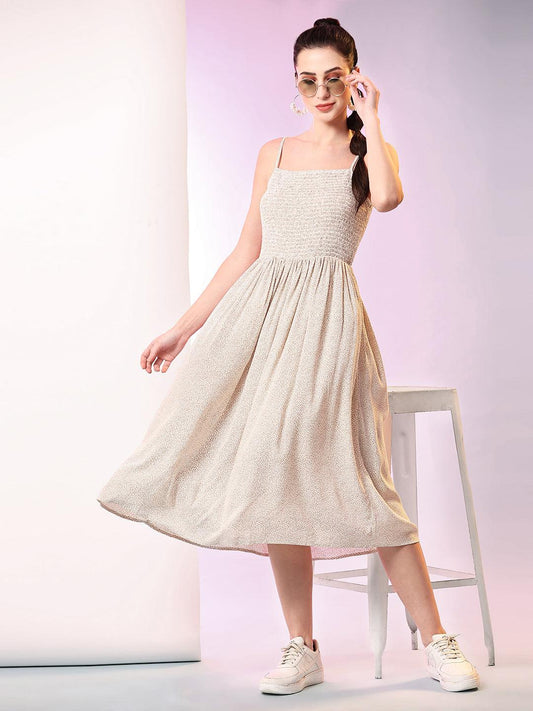 Strappy Smocked Dress - VONYQ