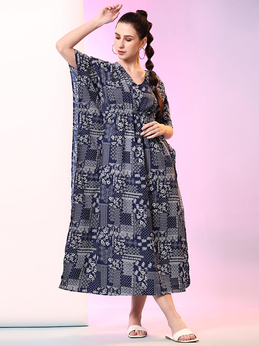 Azure Flow Kaftan Dress - VONYQ
