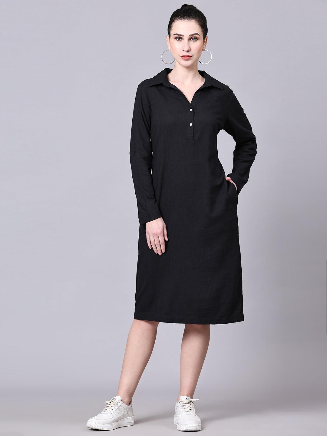 Noir Elegance Midi Dress - VONYQ