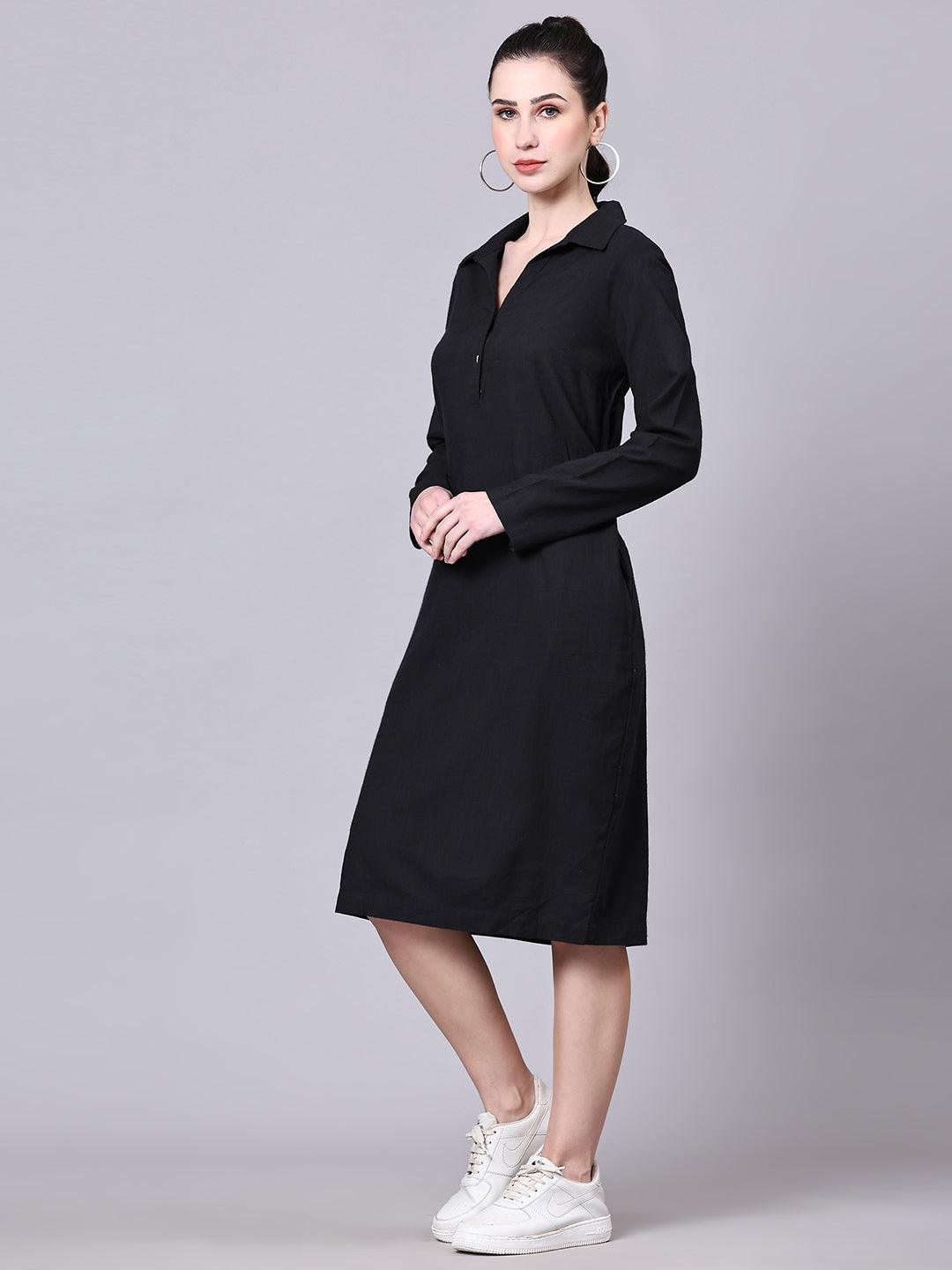 Noir Elegance Midi Dress - VONYQ