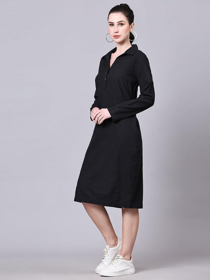 Noir Elegance Midi Dress - VONYQ