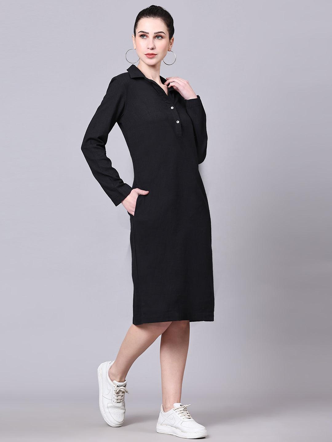 Noir Elegance Midi Dress - VONYQ