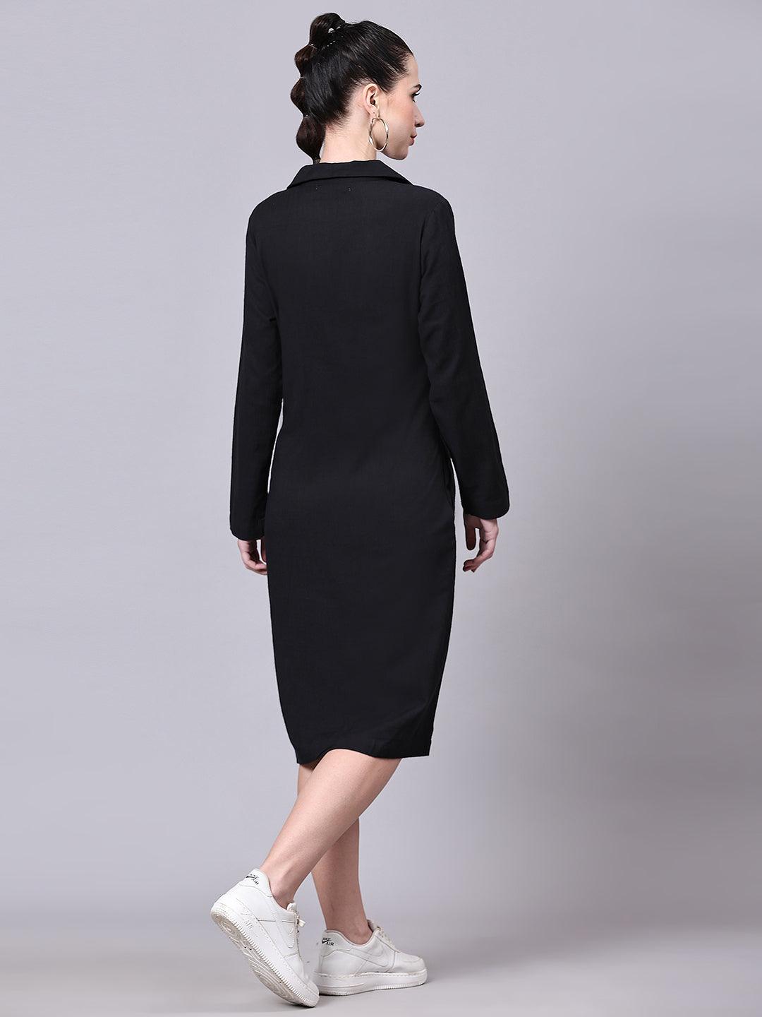 Noir Elegance Midi Dress - VONYQ