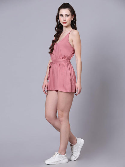 Strappy Pink Playsuit - VONYQ