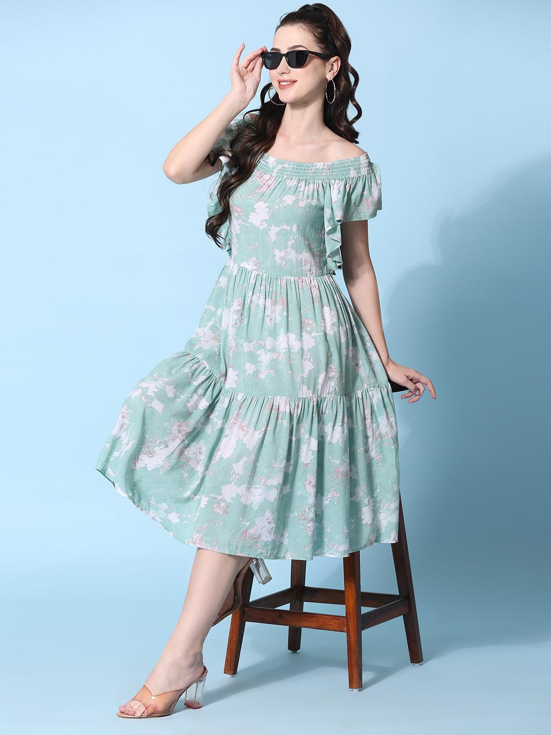 Off-Shoulder Midi Dress - VONYQ