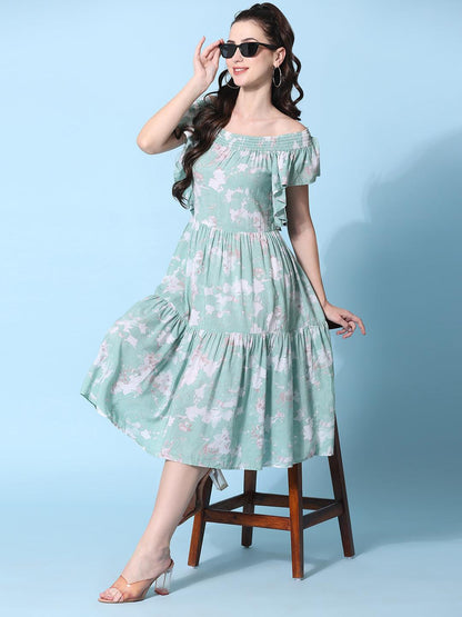 Off-Shoulder Midi Dress - VONYQ