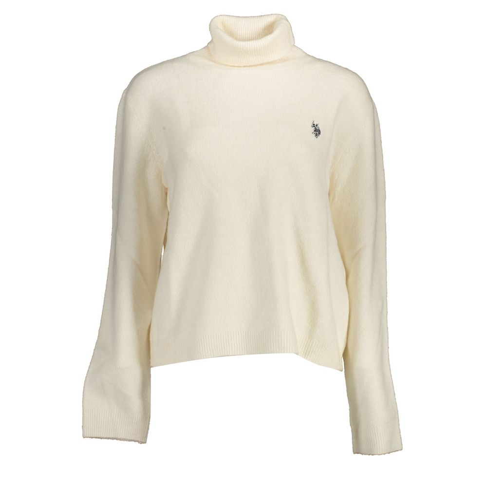 U.S. POLO ASSN. White Acrylic Women Sweater