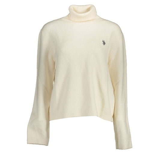 U.S. POLO ASSN. White Acrylic Women Sweater