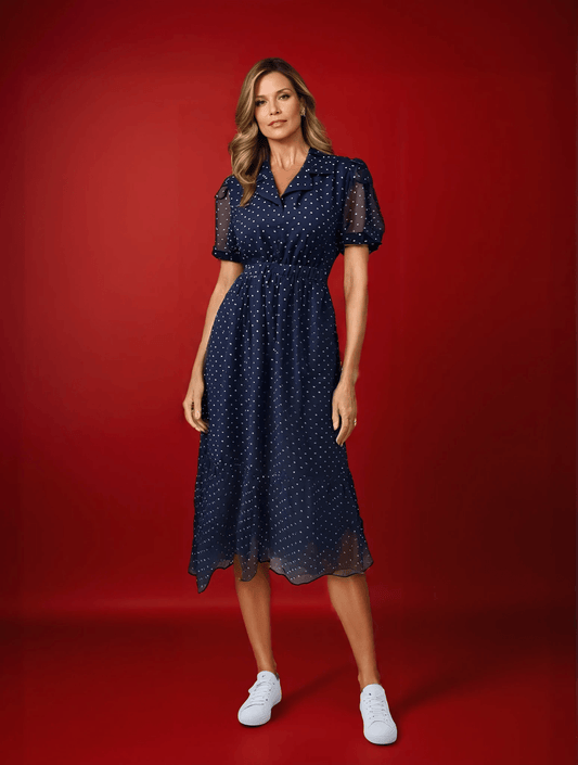 Dot Charm Midi Dress - VONYQ
