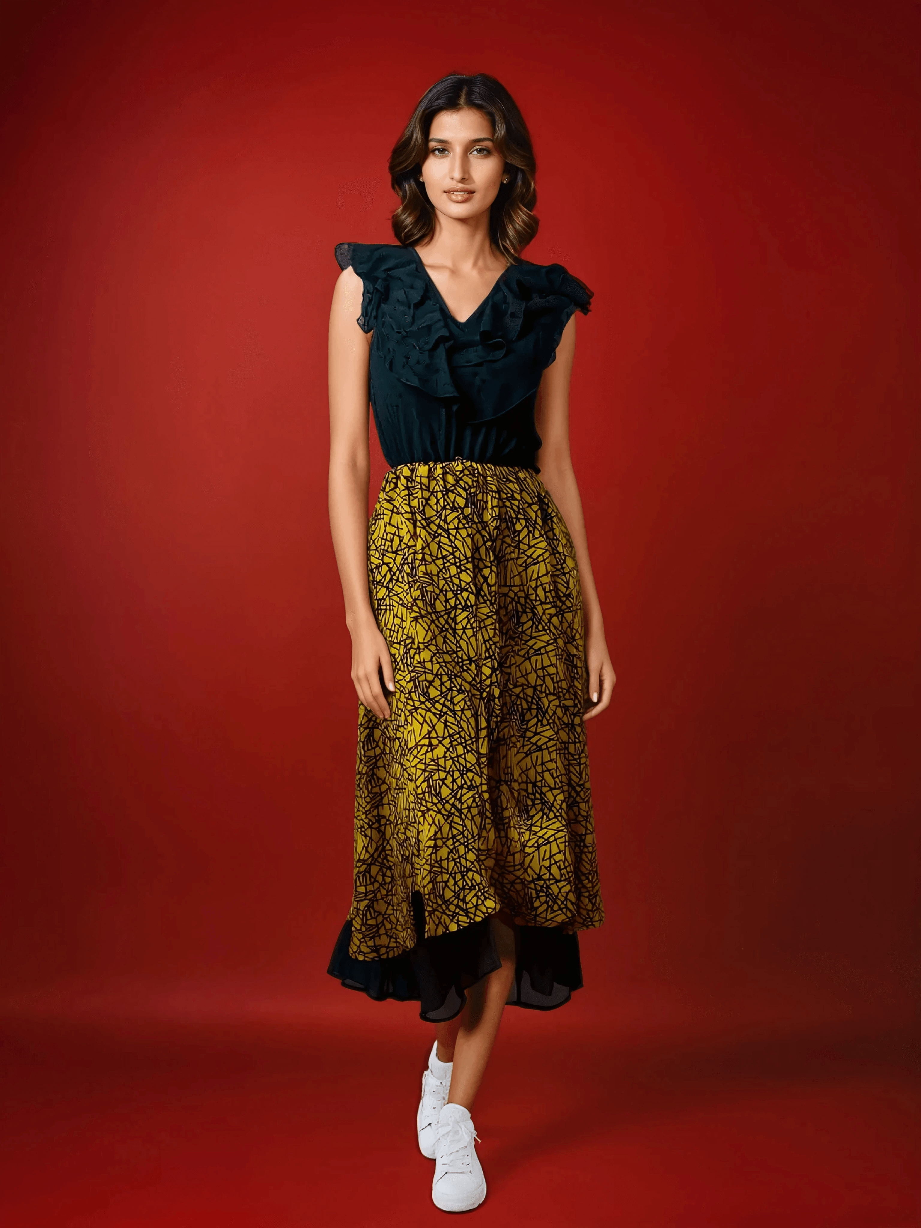 Elegant Flow Midi Dress - VONYQ