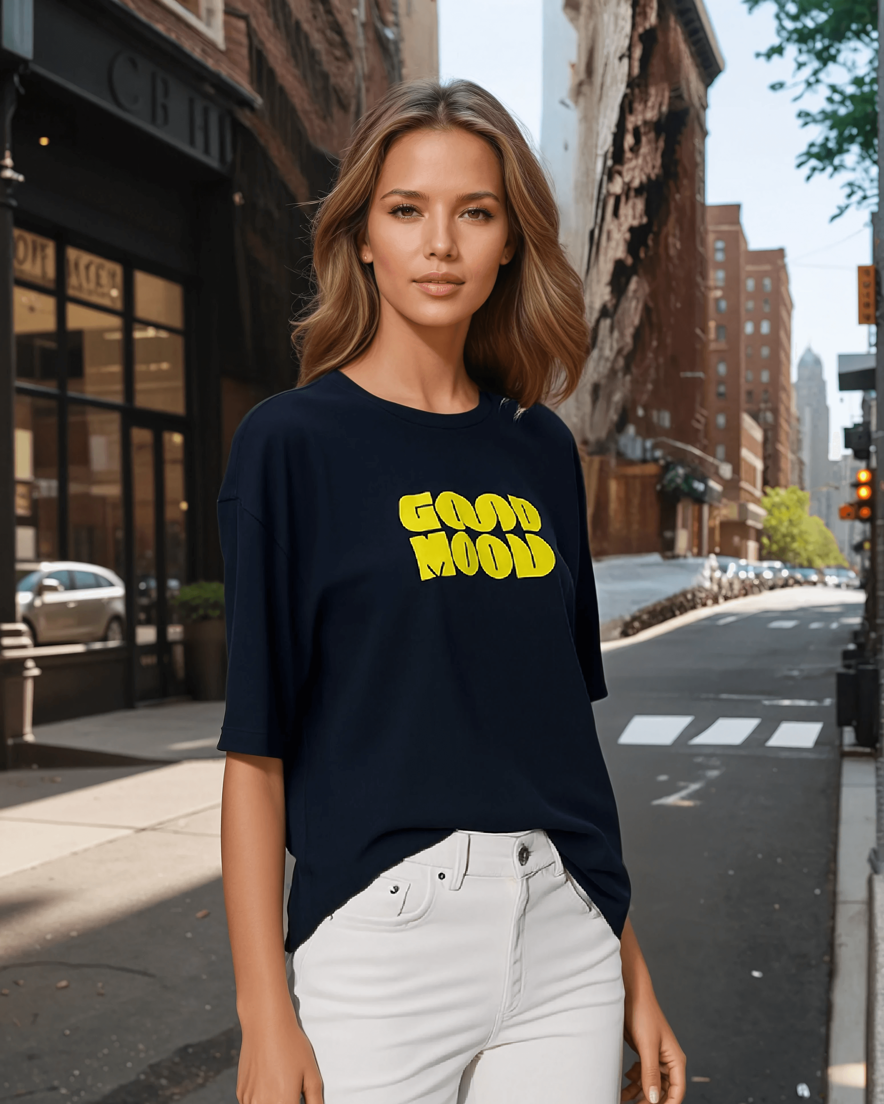 Good Mood Black Tee - VONYQ