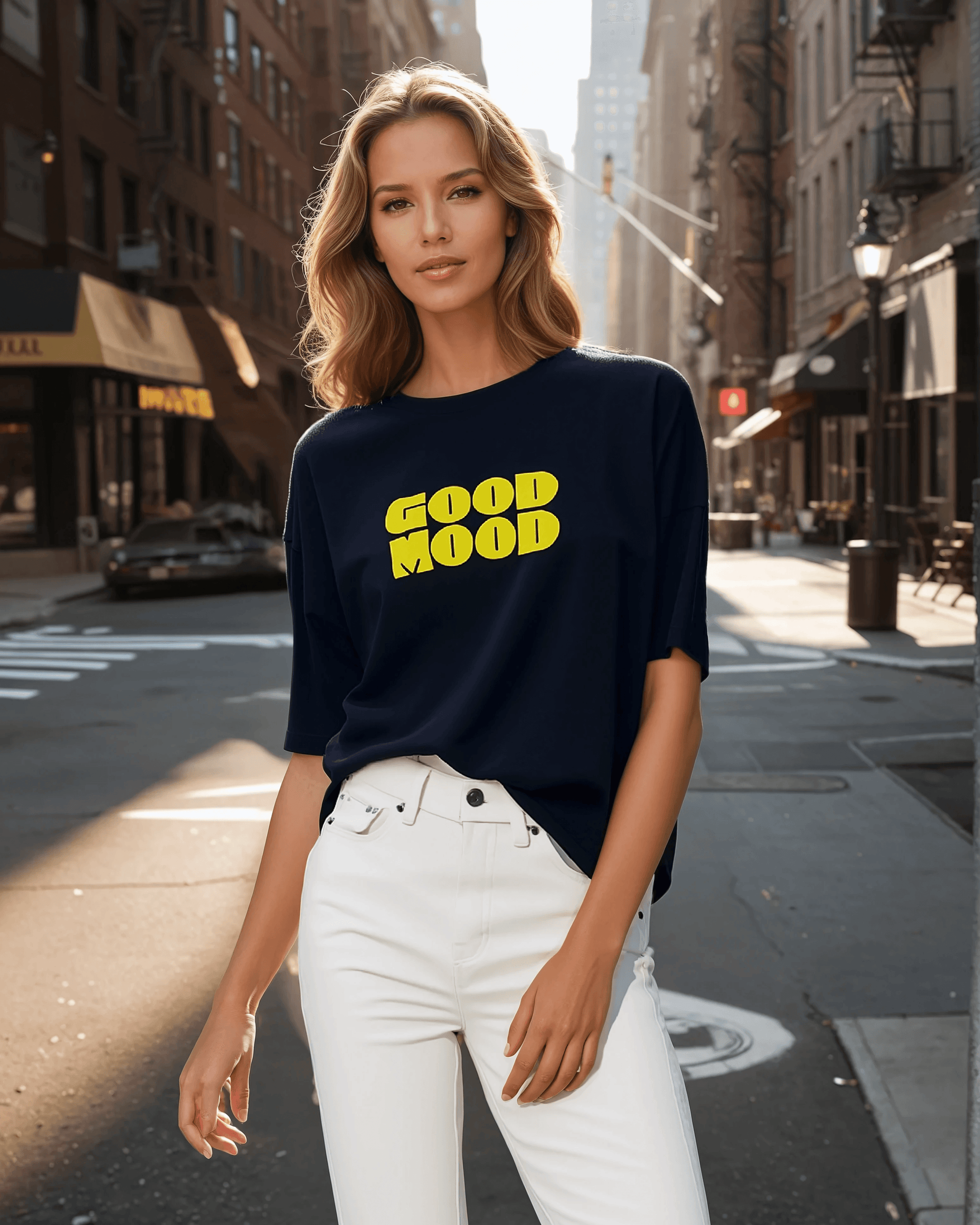 Good Mood Black Tee - VONYQ