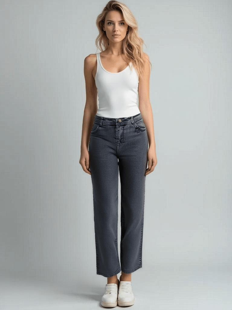 Modern Edge Cropped Straight-Leg Jeans - VONYQ
