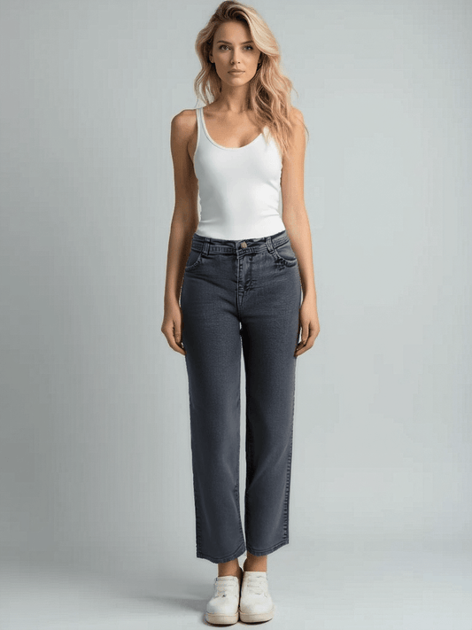 Modern Edge Cropped Straight-Leg Jeans - VONYQ