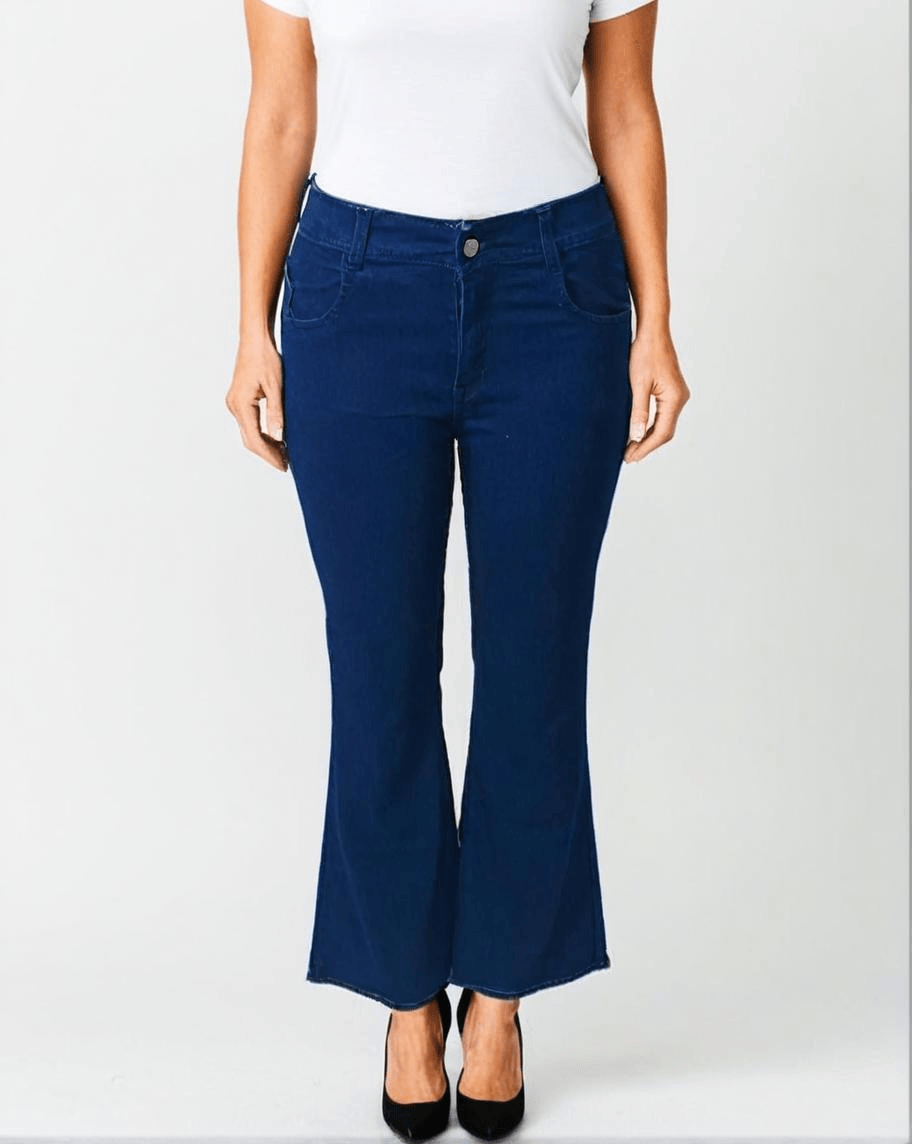 Petite Classic Blue Cropped Flares - VONYQ