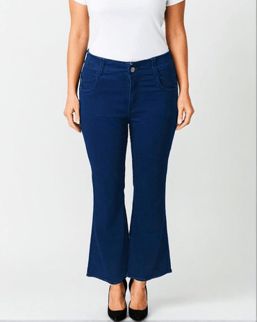 Petite Classic Blue Cropped Flares - VONYQ