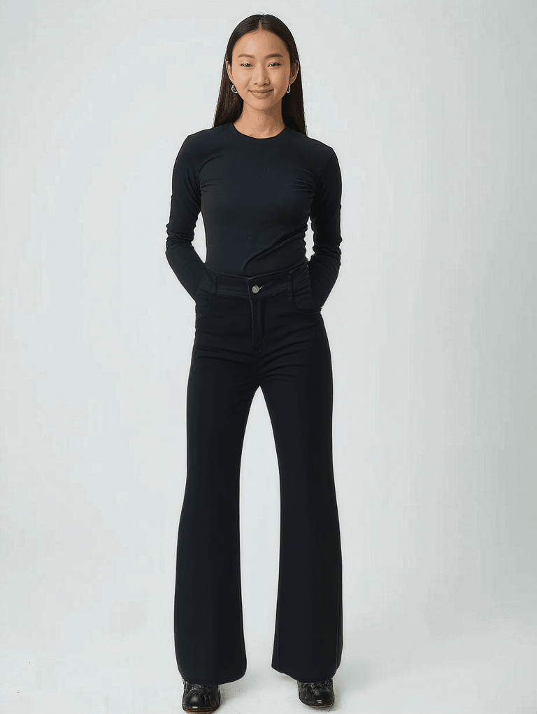 High-Waisted Petite Kick Flare Jeans - VONYQ