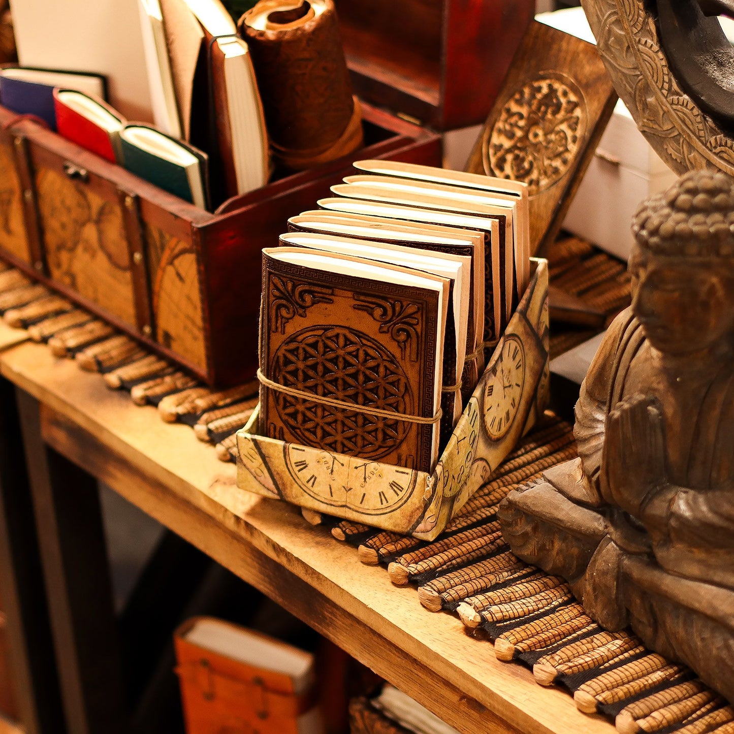 Assorted Esoteric Leather Notebooks - 15x11.5 cm